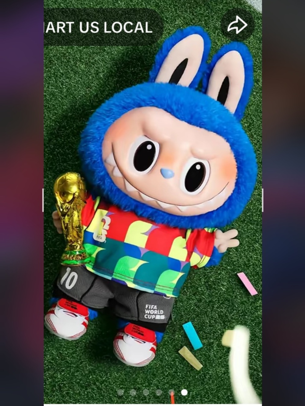 Pop Mart The Monsters FIFA World Cup Plush - Blue Labubu. sealed in box. - Picture 2 of 4